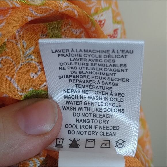 Maison d' Amelie Orange Floral NWT New Size Extra Small XS Vibrant Spring - Picture 4 of 11